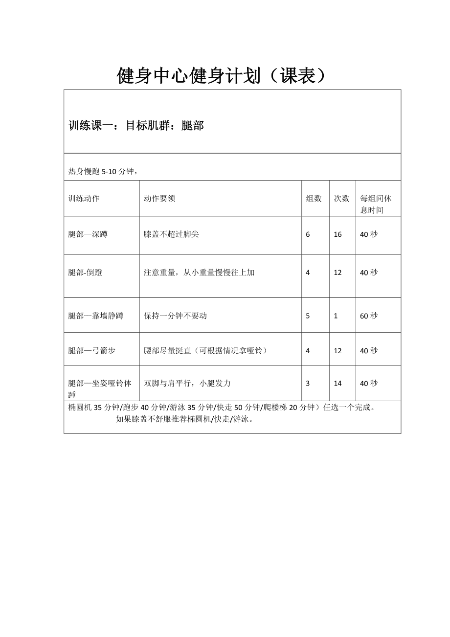 健身房减脂训练计划健身房健身计划