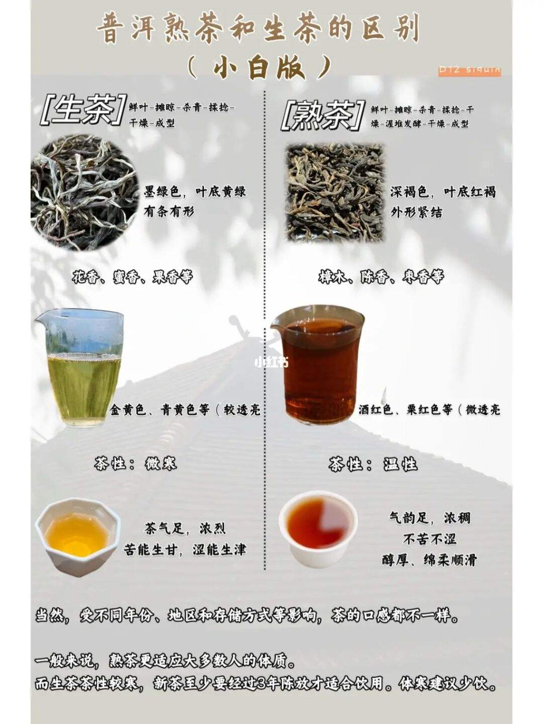 普洱生茶和熟茶的区别功效如何好喝普洱生茶和熟茶的区别