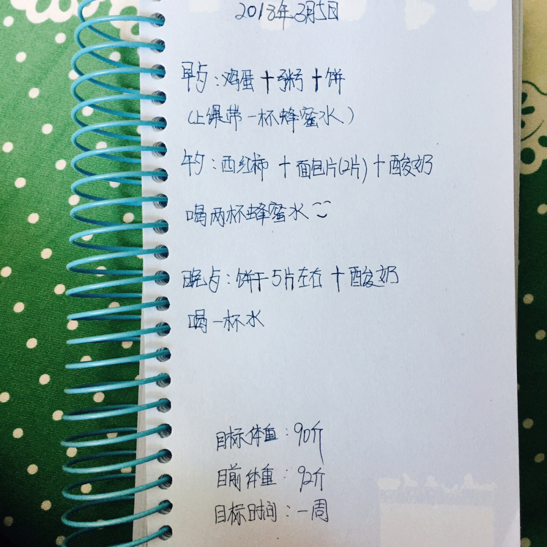 减肥一周食谱减肥一周